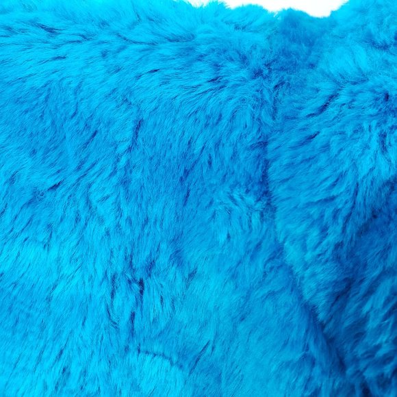 Women's Turquoise Lined Faux Fur Full Zip Inner Outer Pockets Jacket Coat Vest - Picture 4 of 12